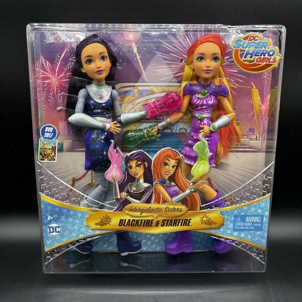 DC Super Hero Girls Intergalactic Sisters Blackfire & Starfire Doll Set 2016 DMG